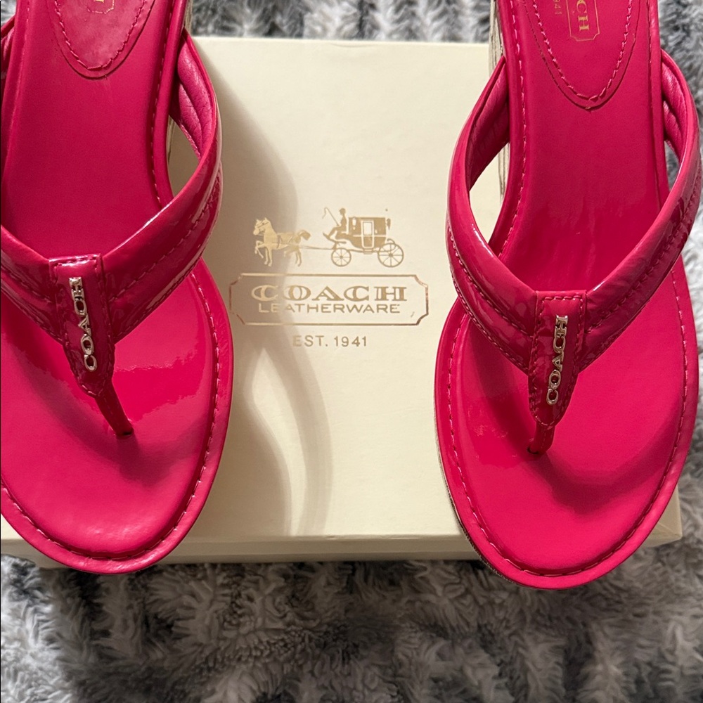 Coach Women's Hot Pink Sandals - Picture 11 of 12